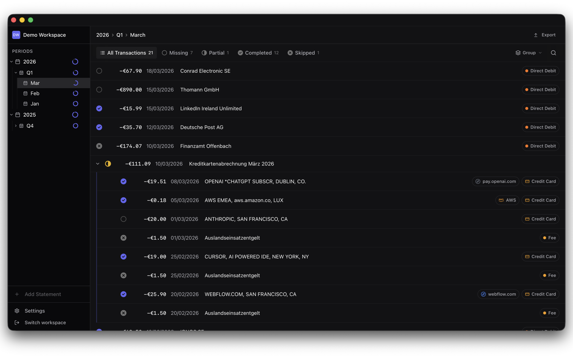 Belegdog in dark mode